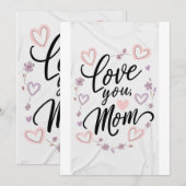 Liebe Mama, Muttertagskarte Einladung (Vorne/Hinten)