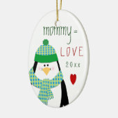 Liebe MAMA niedliches Penguin-Weihnachtsgeschenk Keramik Ornament (Links)