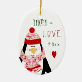 Liebe MAMA Penguin-Weihnachtsgeschenk Keramik Ornament (Vorne)