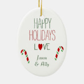 Liebe MAMA Penguin-Weihnachtsgeschenk Keramik Ornament (Hinten)