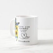 Liebe Mama personalisierte Blumen-Tasse Kaffeetasse (Vorderseite Links)