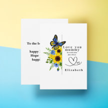 Liebe Mama Personalisierte Florale Flachkarte