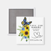Liebe Mama personalisierter Blumenmagnet Magnet (Vorderseite/Rückseite)