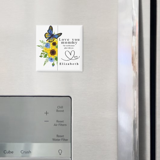 Liebe Mama personalisierter Blumenmagnet Magnet (In Situ (Kühlschrank))