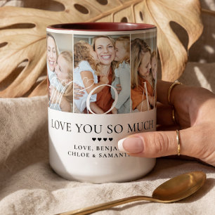 Liebe Mama Personalisiertes 5-Foto-Collage-Geschen Zweifarbige Tasse