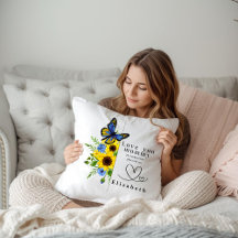 Liebe Mama personalisiertes Blumen-Wurfkissen