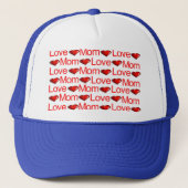 Liebe Mama Red Hearts Trucker Hat Truckerkappe (Vorderseite)