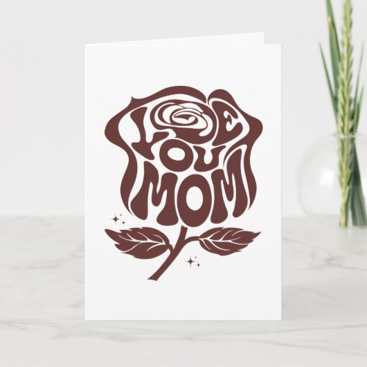 Liebe Mama Rose Typografie Karte (Vorderseite)