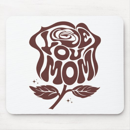 Liebe Mama Rose Typografie Mousepad (Vorne)