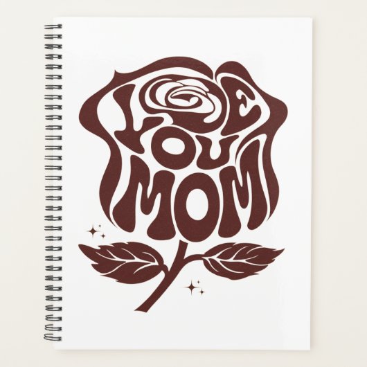 Liebe Mama Rose Typografie Planer (Vorderseite)