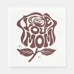 Liebe Mama Rose Typografie Serviette
