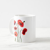 Liebe Mama | Rote Pflaumen in Aquarellen Kaffeetasse (Vorderseite Links)