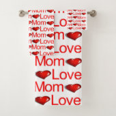 Liebe Mama Rotes Herz Badezimmer Handtuch Sets (Insitu)