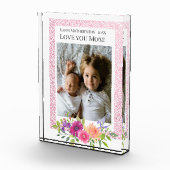 Liebe Mama! Schöne rosa Blume Foto Block (Rechts)