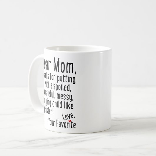 Liebe Mama [Schwester-Version] Kaffeetasse (Vorderseite Links)