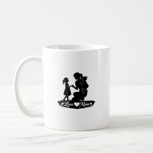 Liebe Mama Silhouette Muttertagsdesign Kaffeetasse (Links)