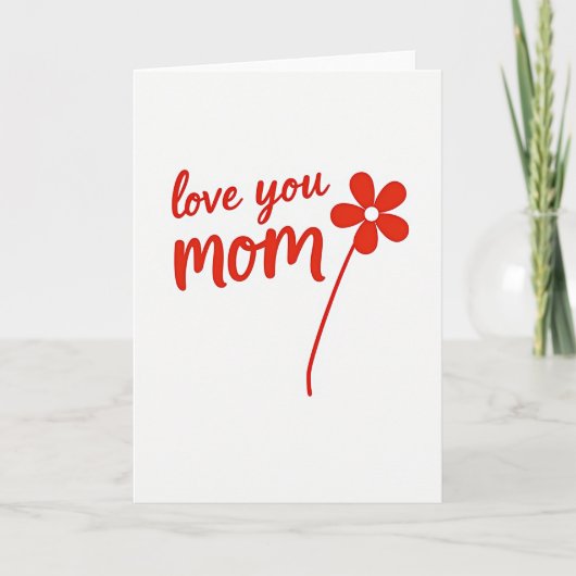 Liebe Mama Simple Red Karte (Vorderseite)
