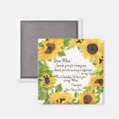 Liebe Mama Sonnenblume Magnet (Vorderseite/Rückseite)