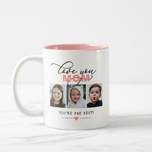Liebe Mama/Sonstige 3 Foto Individueller Text Zweifarbige Tasse