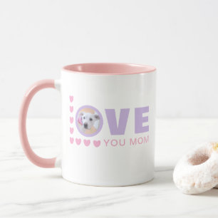 Liebe Mama Süßer Hund Foto Rosa und Lila Tasse