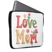 Liebe Mama Text mit Blume Laptopschutzhülle (Vorne Rechts)