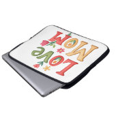 Liebe Mama Text mit Blume Laptopschutzhülle (Vorne Knopf)