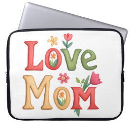 Liebe Mama Text mit Blume Laptopschutzhülle