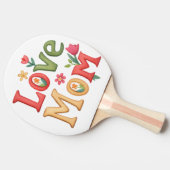 Liebe Mama Text mit Blume Tischtennis Schläger (Seitenansicht)