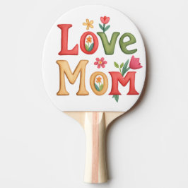 Liebe Mama Text mit Blume Tischtennis Schläger