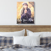 Liebe Mama | Trendweiße Typografie und Foto Leinwanddruck (Insitu (Schlafzimmer))