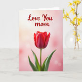 Liebe Mama Tulpe Rot Karte (Gelbe Blume)