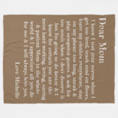 Liebe Mama Typografie Letter Beige Personalisiert Fleecedecke (Vorderseite (Horizontal))
