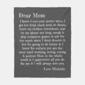 Liebe Mama Typografie Letter Dark Gray Personalisi Fleecedecke (Vorderseite)