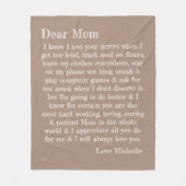 Liebe Mama Typografie Letter Tan Personalisiert Fleecedecke (Vorderseite)