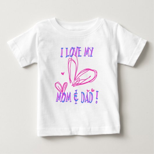 Liebe-Mama-Vater Baby T-shirt (Vorderseite)