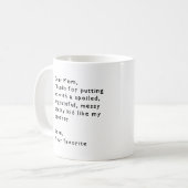 Liebe Mama von Ihrem Liebling Kaffeetasse (Vorderseite Links)