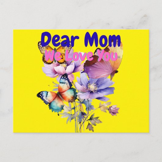 Liebe Mama, Wir Liebe Sie Postkarte (Vorderseite)