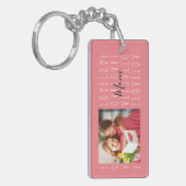 Liebe Mama Zitat Korallenrosa Familie 2 Foto Schlü Schlüsselanhänger (Vorderseite links)
