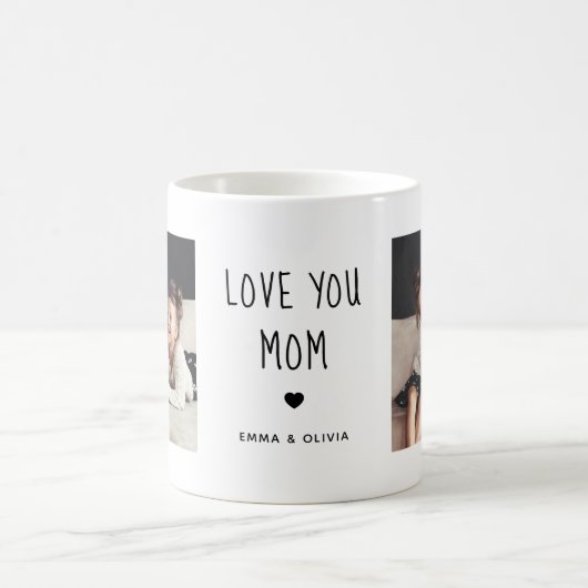 Liebe Mama | Zwei handgeschriebene Fotos Kaffeetasse (Mittel)