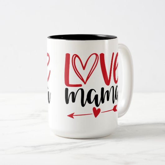 Liebe Mama Zweifarbige Tasse (VorderseiteRechts)