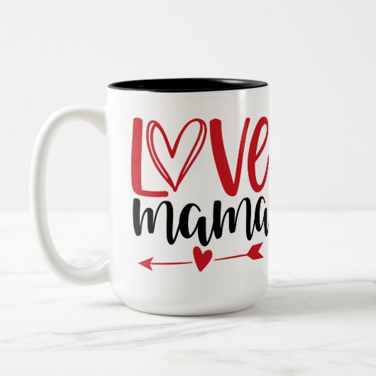 Liebe Mama Zweifarbige Tasse (Links)