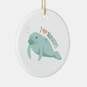 Liebe Manatees Keramik Ornament (Rechts)
