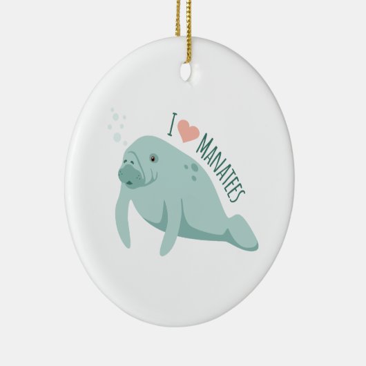 Liebe Manatees Keramik Ornament (Rechts)