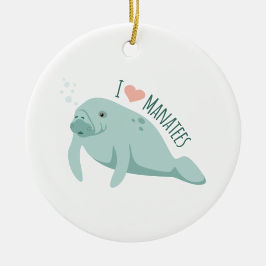 Liebe Manatees Keramik Ornament (Vorne)