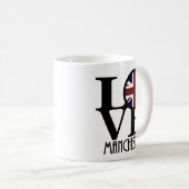 LIEBE Manchester England 11oz Kaffeetasse (VorderseiteRechts)