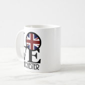 LIEBE Manchester England 11oz Kaffeetasse (Vorderseite Links)