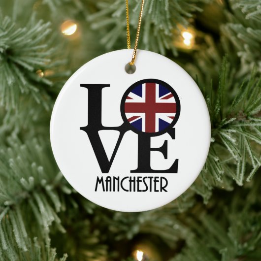 LIEBE Manchester England Keramik Ornament (Baum)