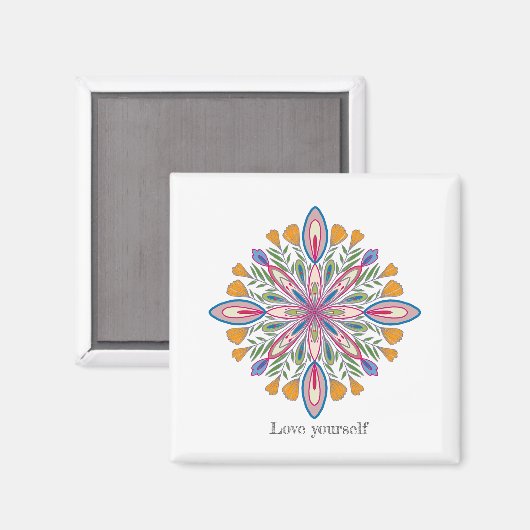 Liebe Mandala Floral Magnet (Vorderseite/Rückseite)