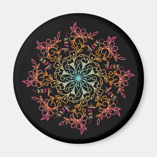 Liebe Mandala Magnet (Vorne)