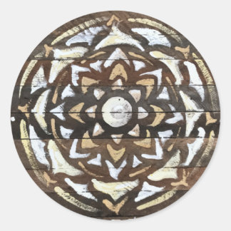 Liebe Mandala Sticker, weiß Runder Aufkleber